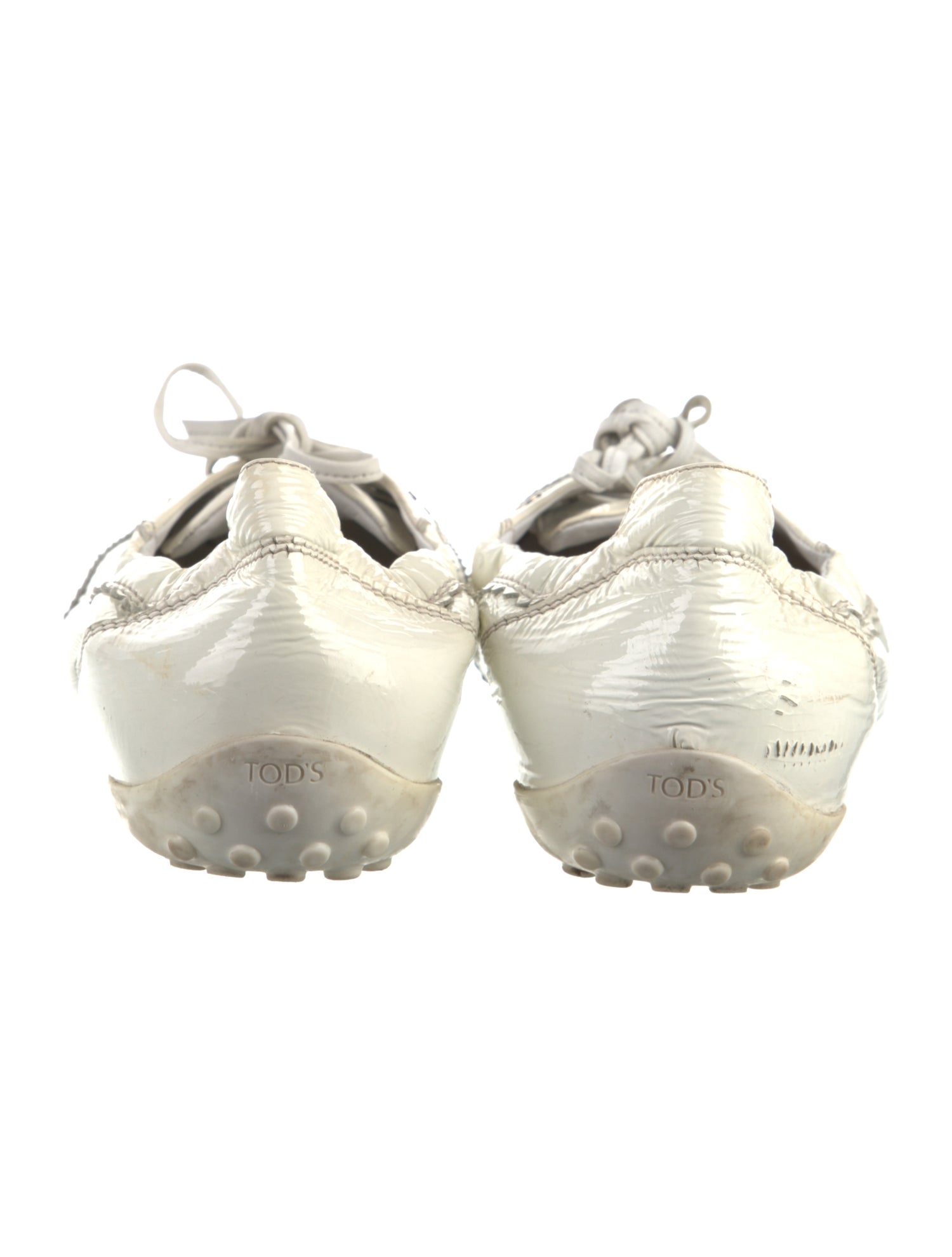 Tod's Patent Leather Embroidered Accent Ballet Flats